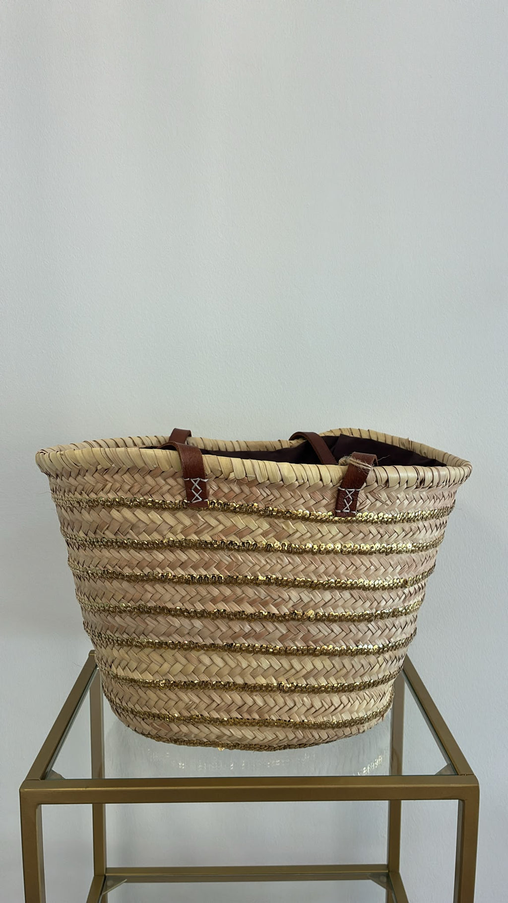 Capazo Dorado con Lentejuelas