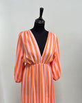 Vestido Lily Rayas - Naranja y Rosa - Imagen 1