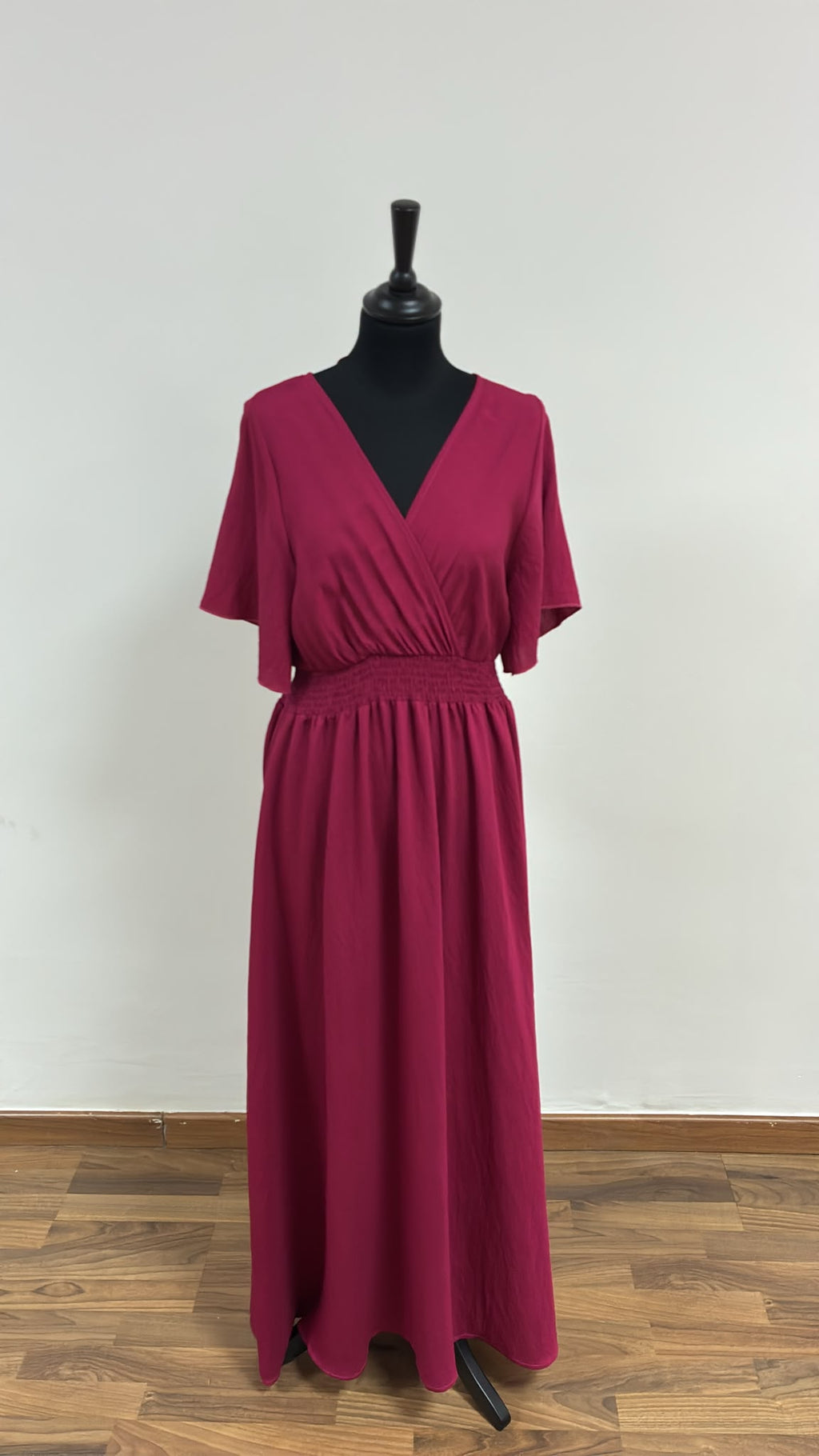 Vestido Maxi Burdeos Espalda Descubierta