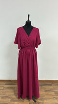 Vestido Maxi Burdeos Espalda Descubierta